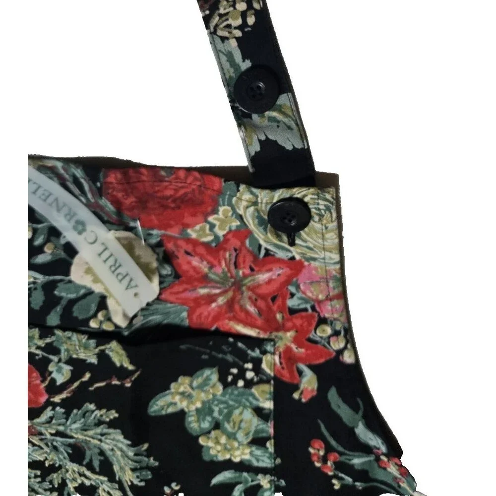 April Cornell Bib Apron Merry Black Country Cottage NEW WITH TAGS